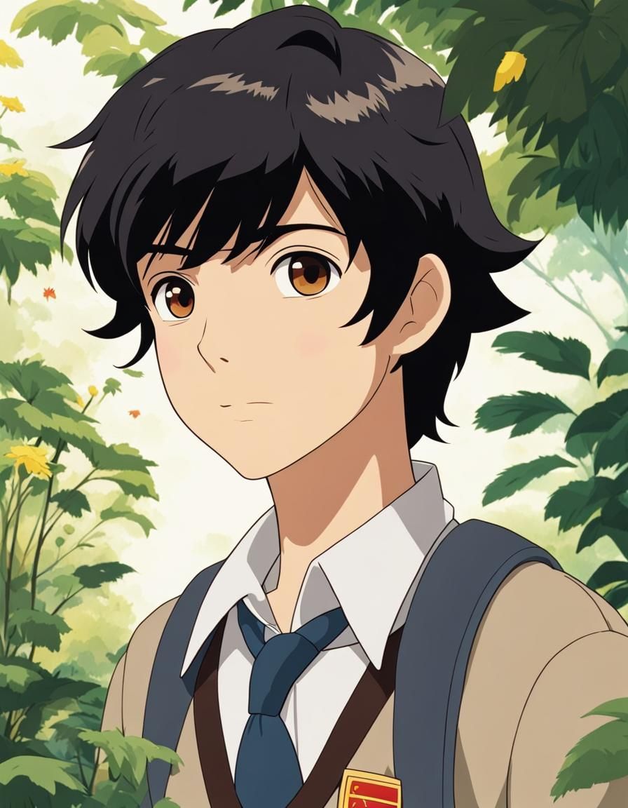 Studio Ghibli-Inspired Young Scholar Embarks on Morning Jour...