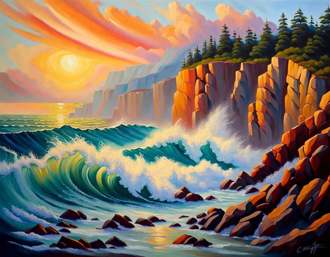 Waves Against the Shore