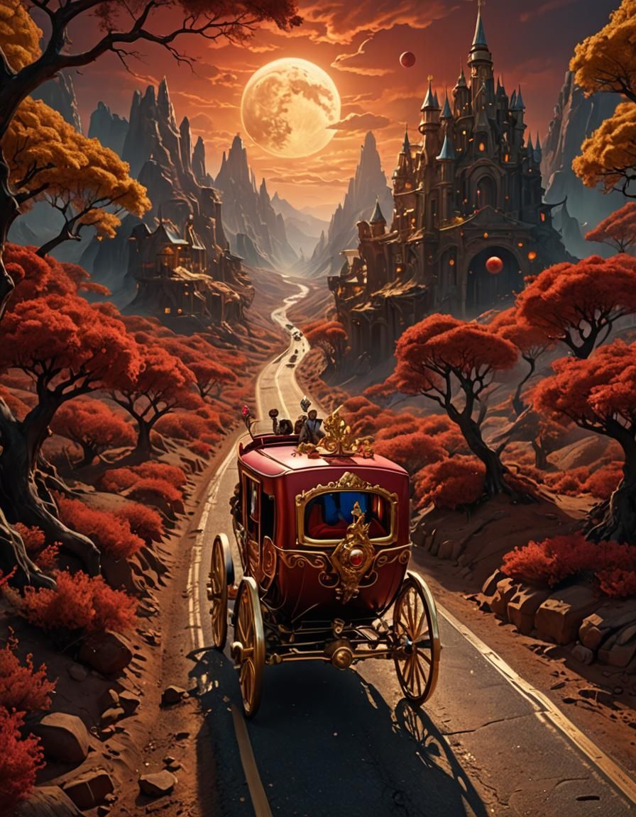 Mystical Road to Mars Unveiled in Vibrant Fantasy Art