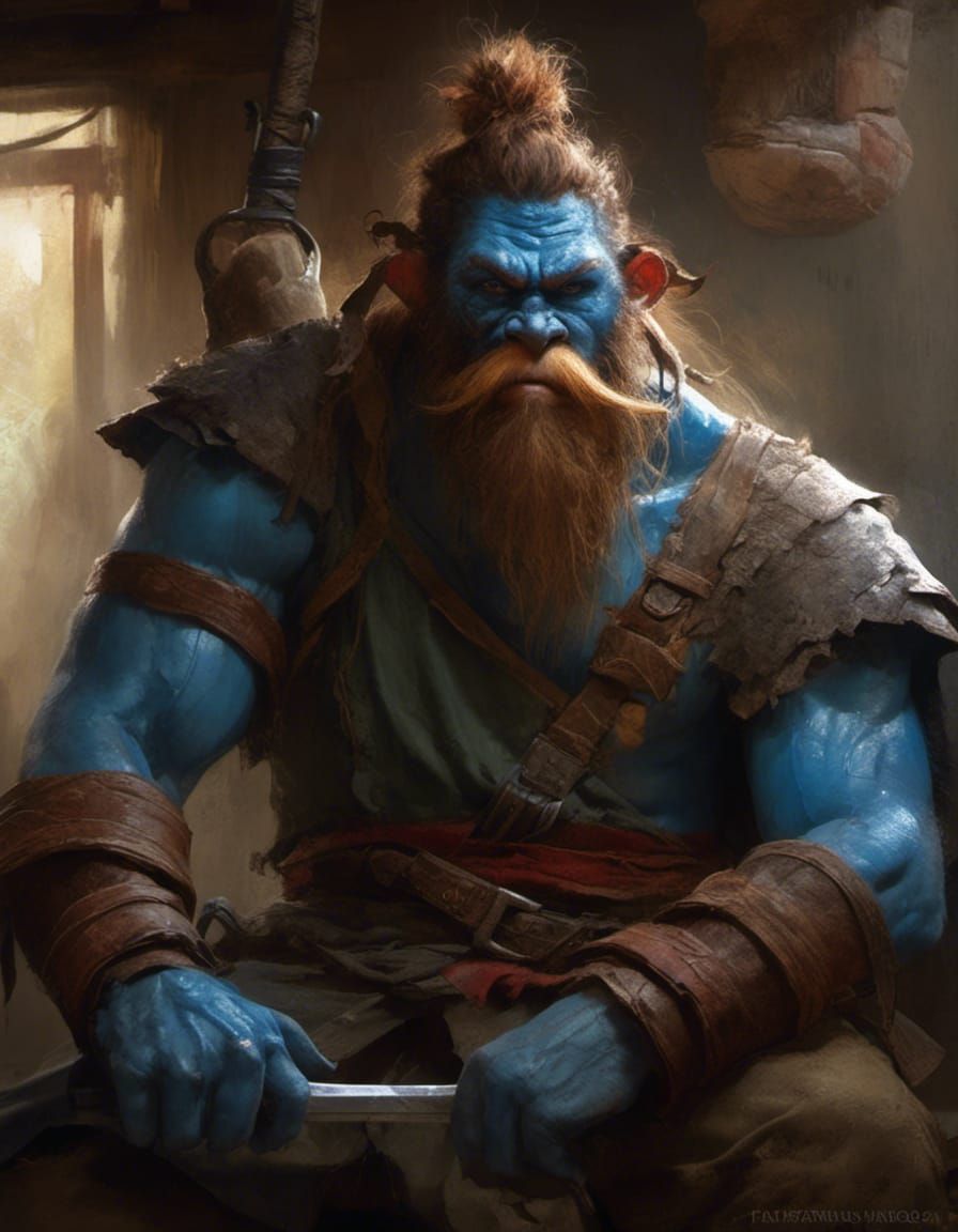 Medieval Tavern Warrior in Fantasy Art Style