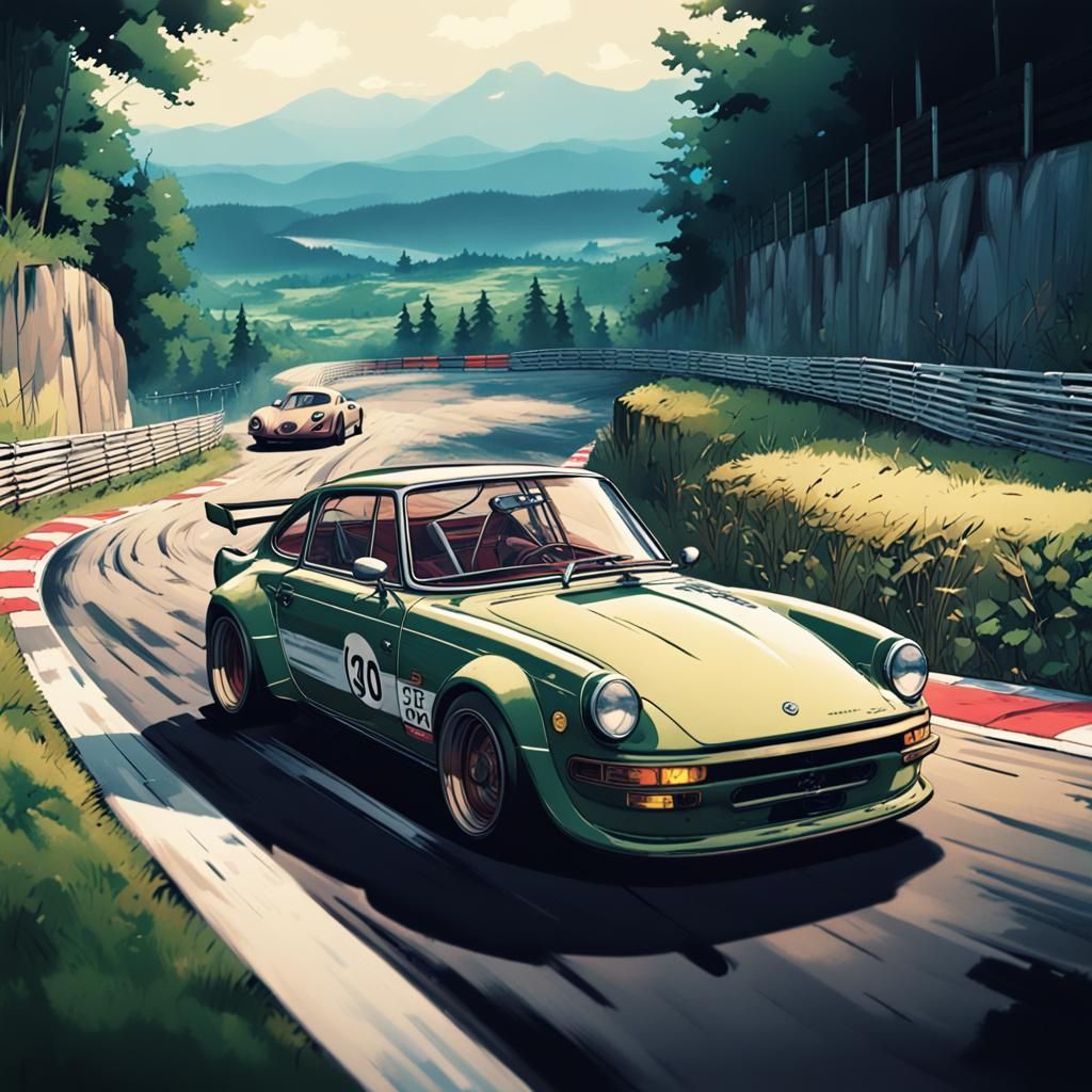 Vintage nurburgring beautiful vivid and dynamic image