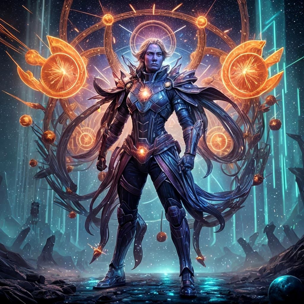 Vibrant Cosmic Explosion in Electric Colors