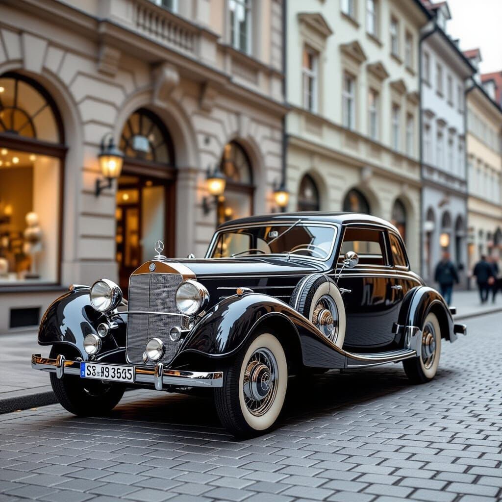 Vintage Mercedes-Benz in Munich: Retro-Futurism Style