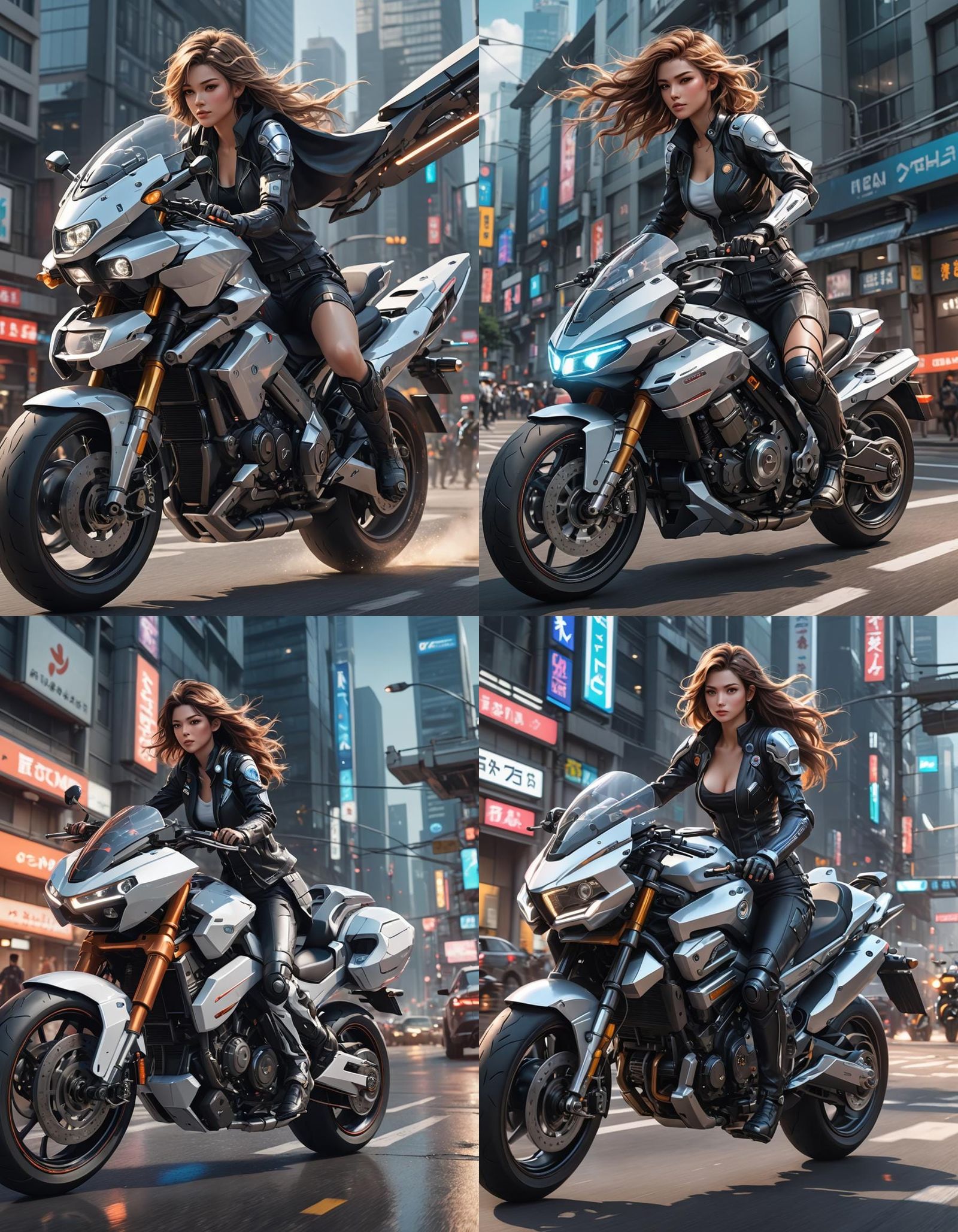 Ethereal Cyberpunk Biker