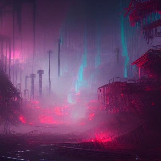 Baroque Cosmic Horror in Neon Hues