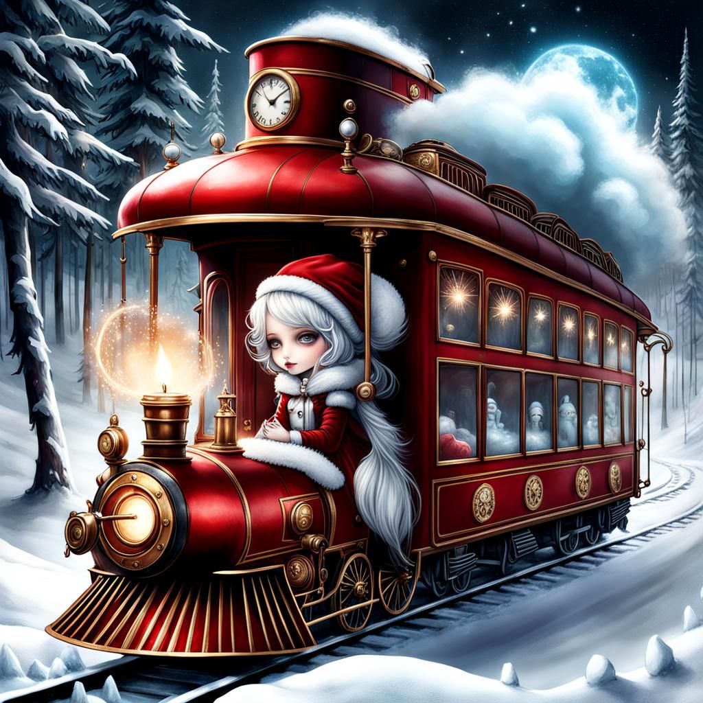 " train à vapeur du petit chaperon rouge "