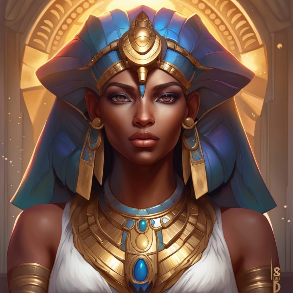 Egyptian Goddess Taweret in Vibrant Triadic Colors