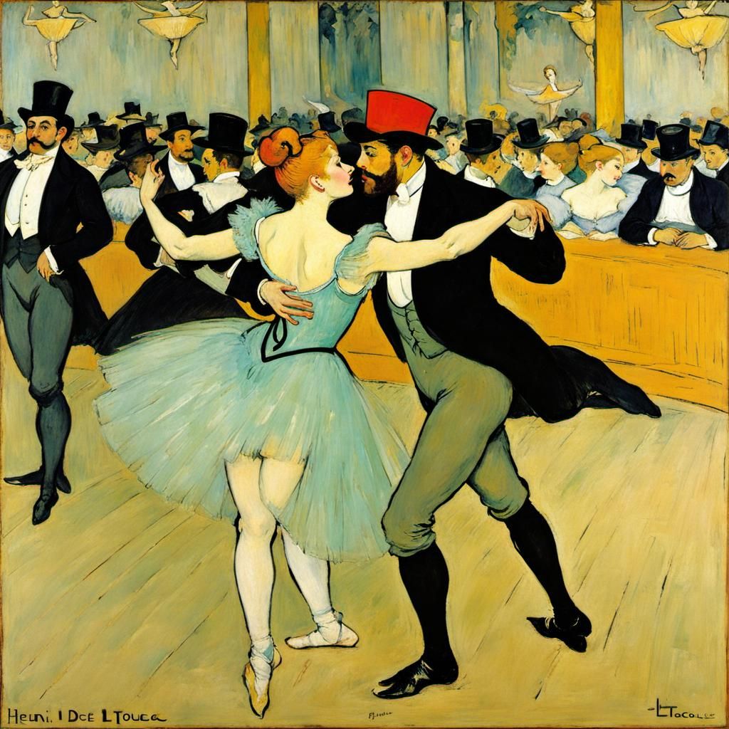 Dancers in a Vibrant Post-Impressionist Ballet Scene