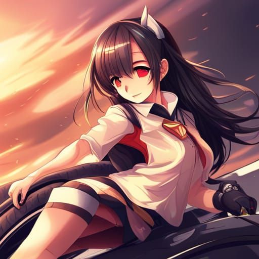 Anime Girl in Manga Key Visual Style