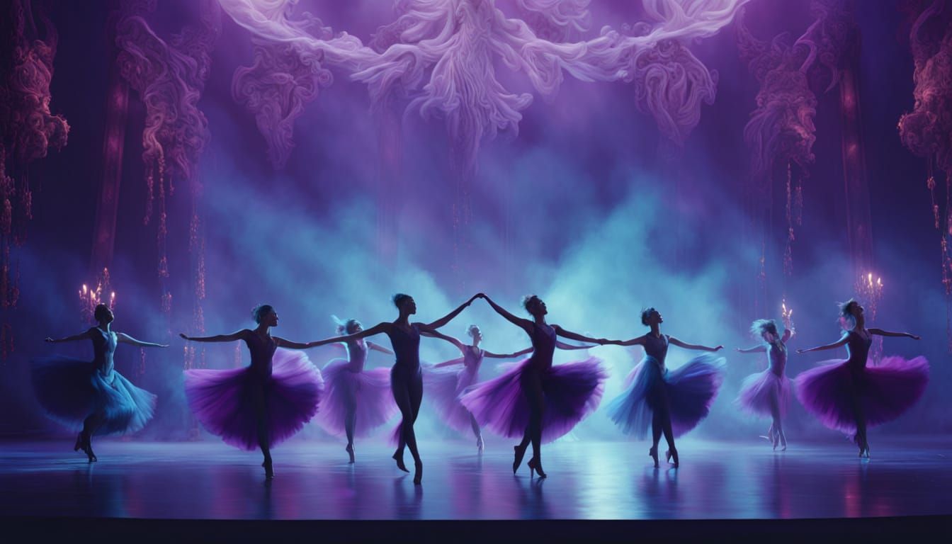 Dancers in Volumetric Light: Hyperrealistic Digital Art