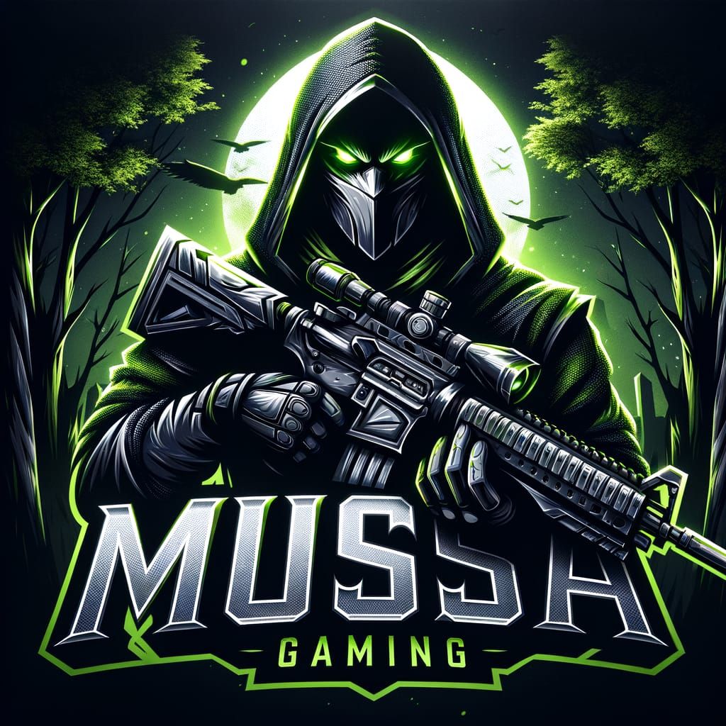 Gaming Mascot Logo: Shadowy Assassin with Neon Accents