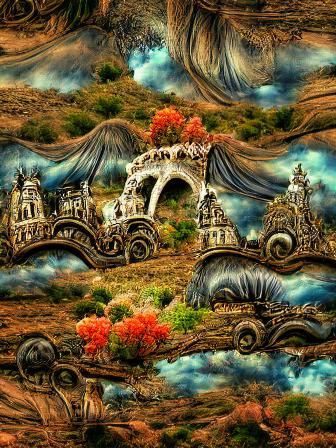 Fantasy World with Intricate Architecture