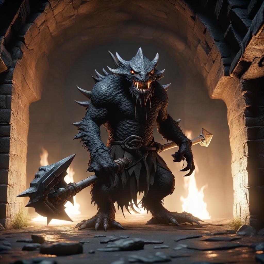 Epic Fantasy Beast in Dark Fantasy Style