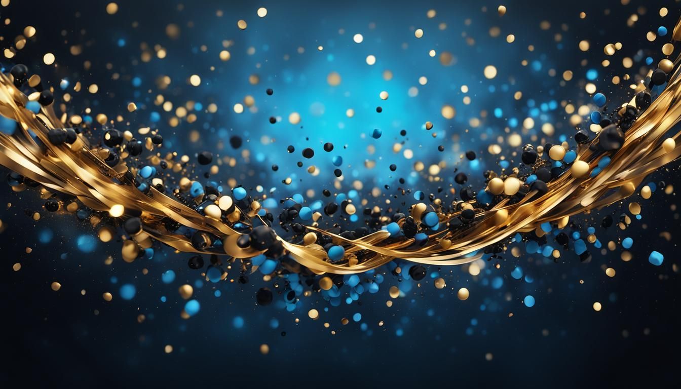 Luxurious Golden Blue 3D Background