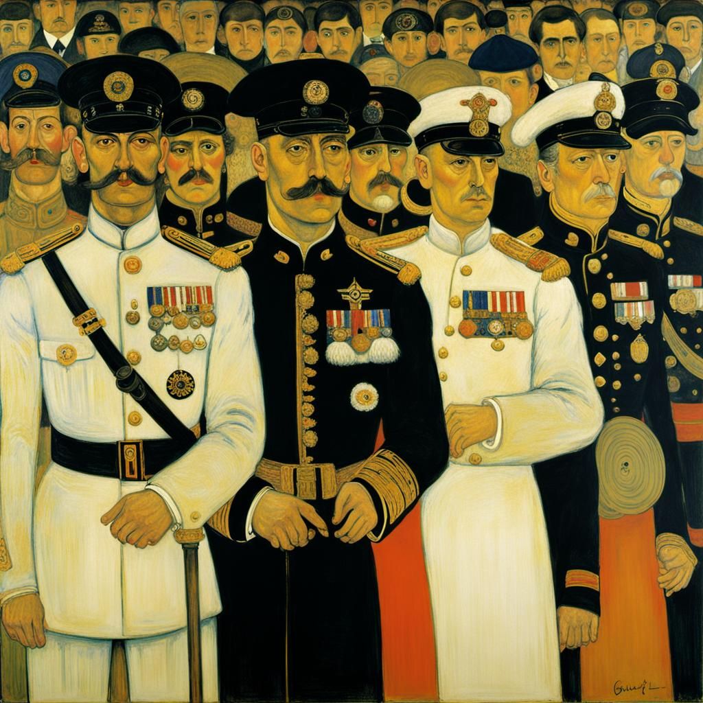 Gustav Klimt's Court Martial Scene Painted in Vibrant Golds