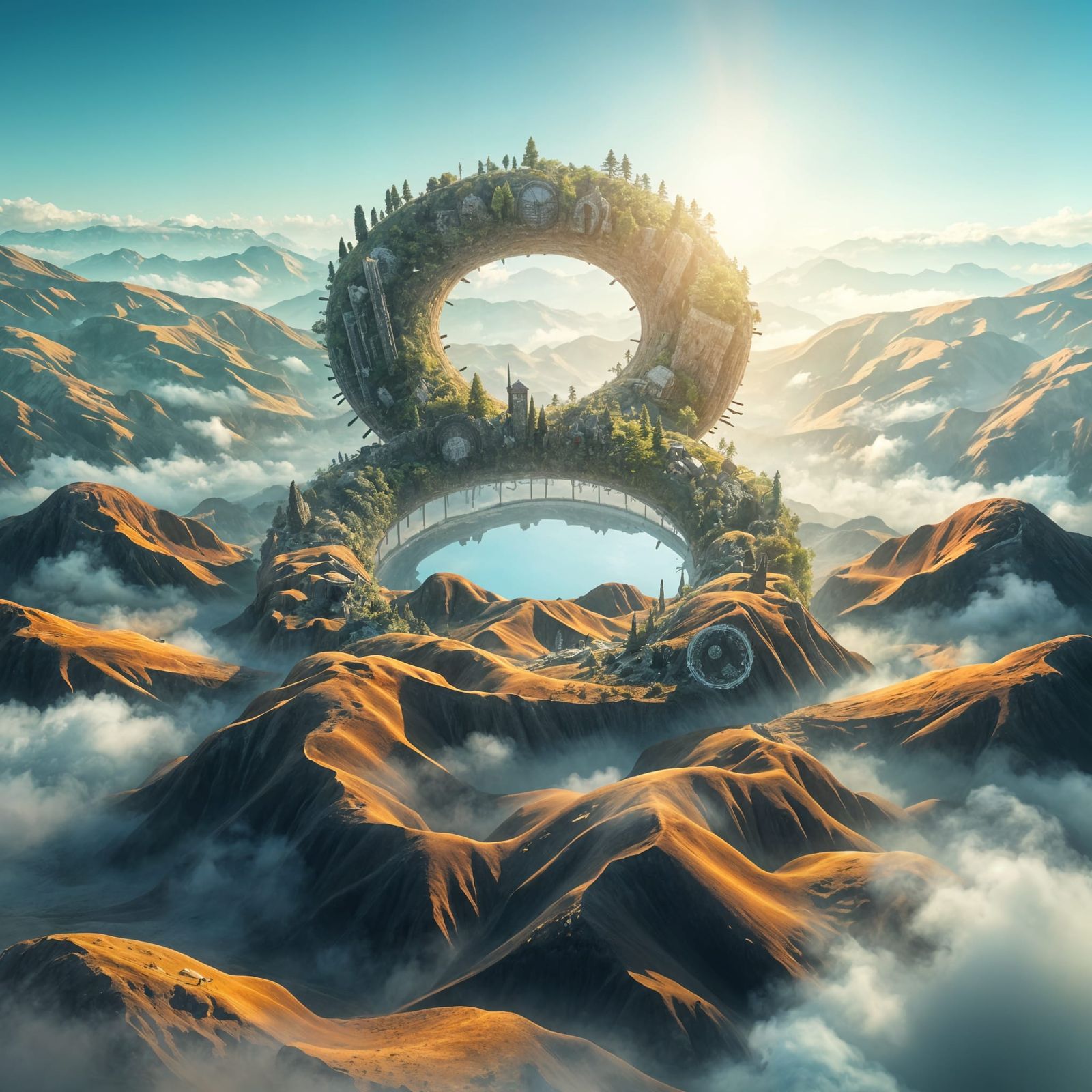 Symmetrical 8 Composition in a Numerical Landscape