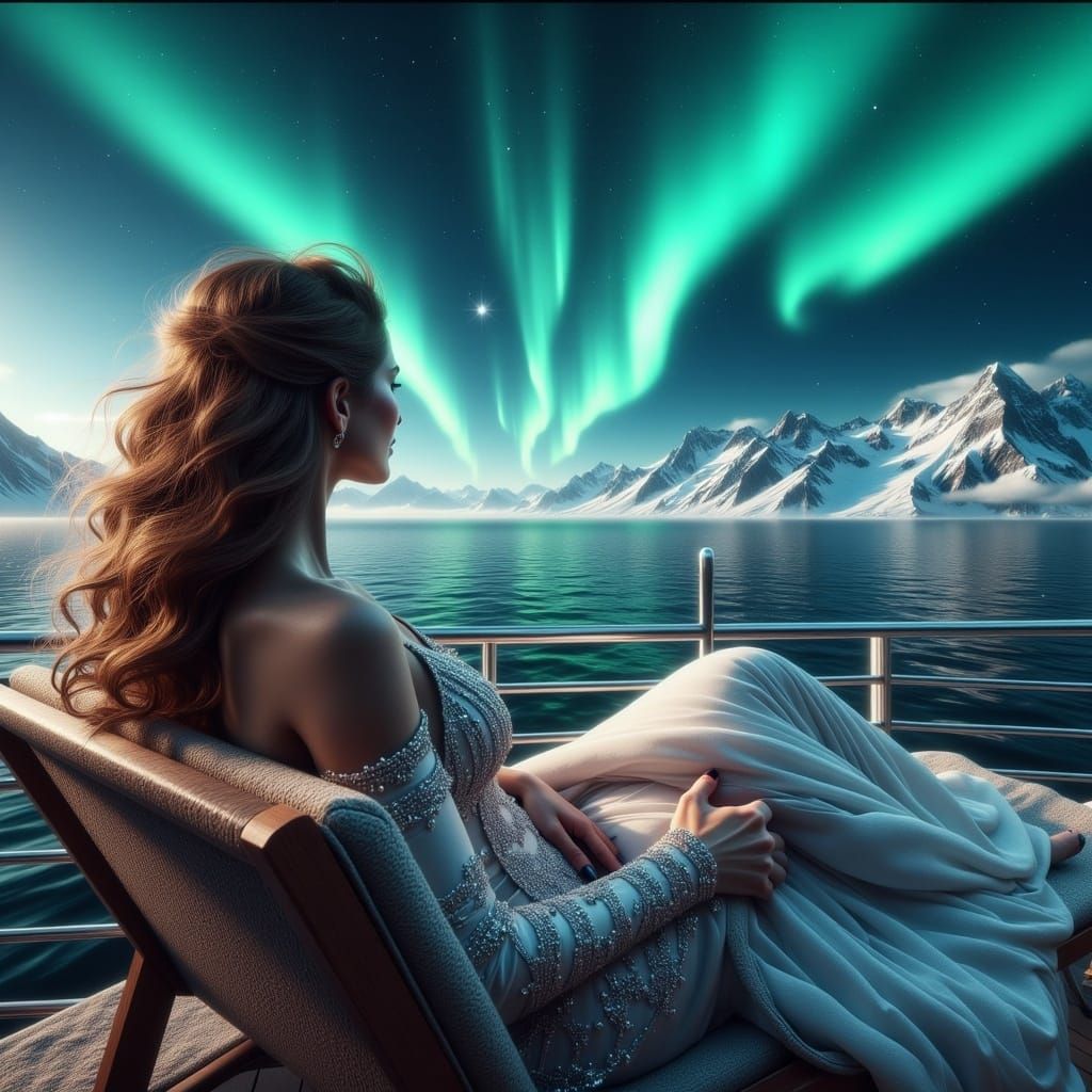 Northern Lights Majesty in Fantasy Concept Art Style