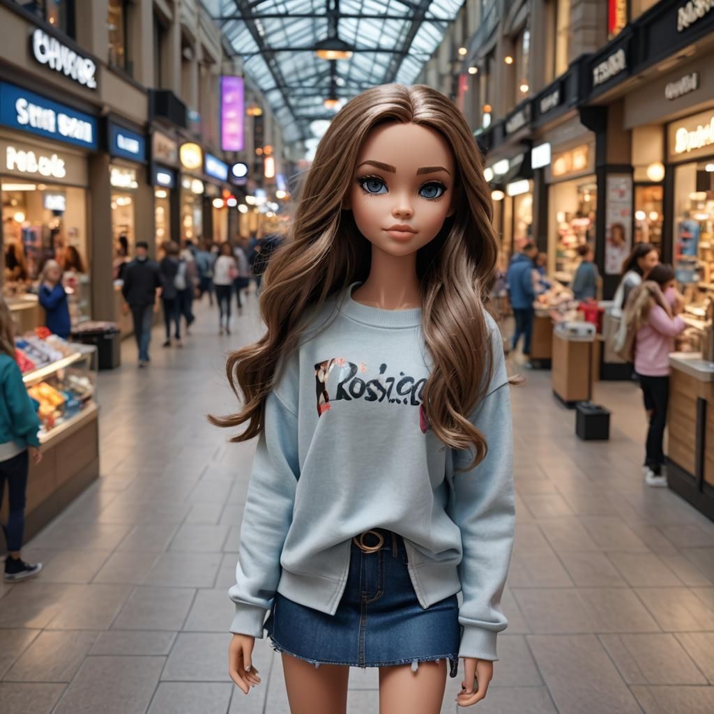 Dreamy Shopping Mall Scene in Photorealistic Style