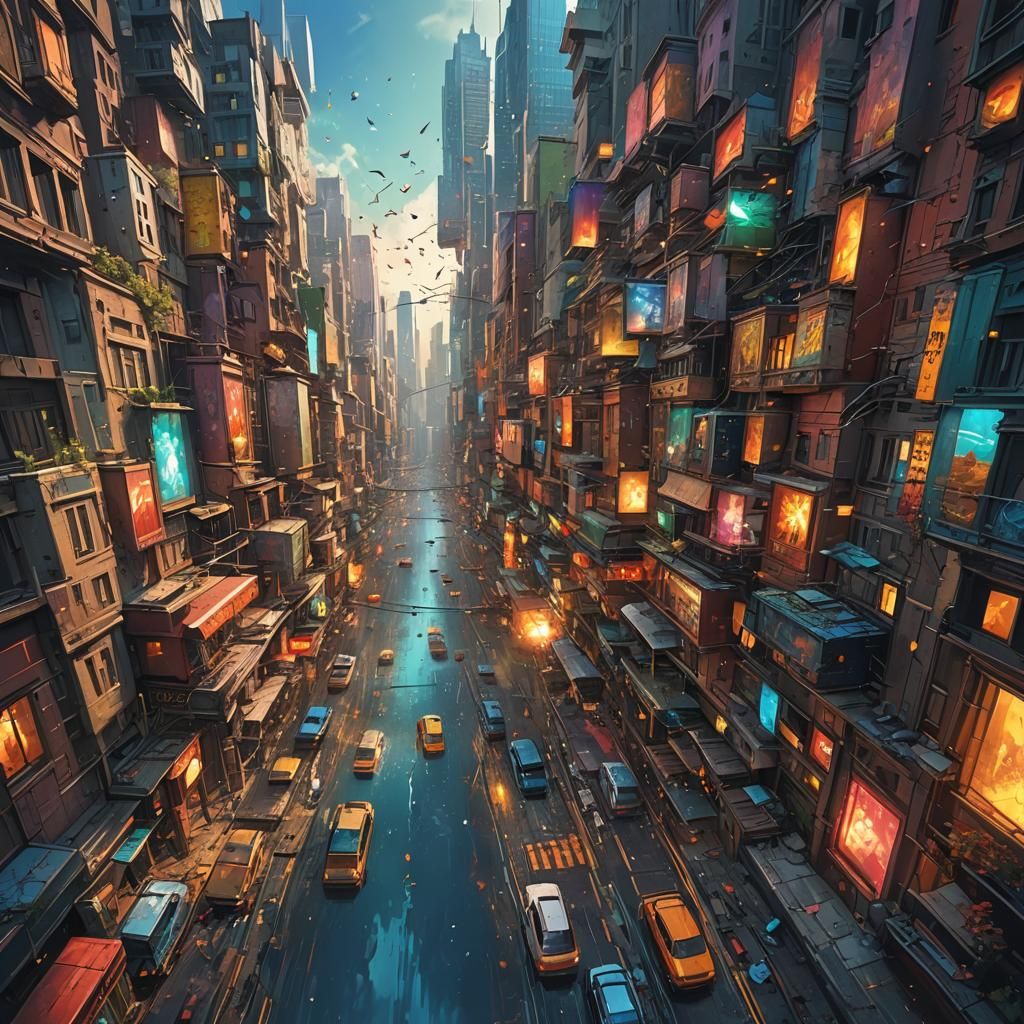 Epic Cityscape in Stunning Hyperrealistic Style