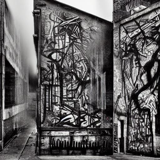 Urban Realism Mural Criticizing Industrialization