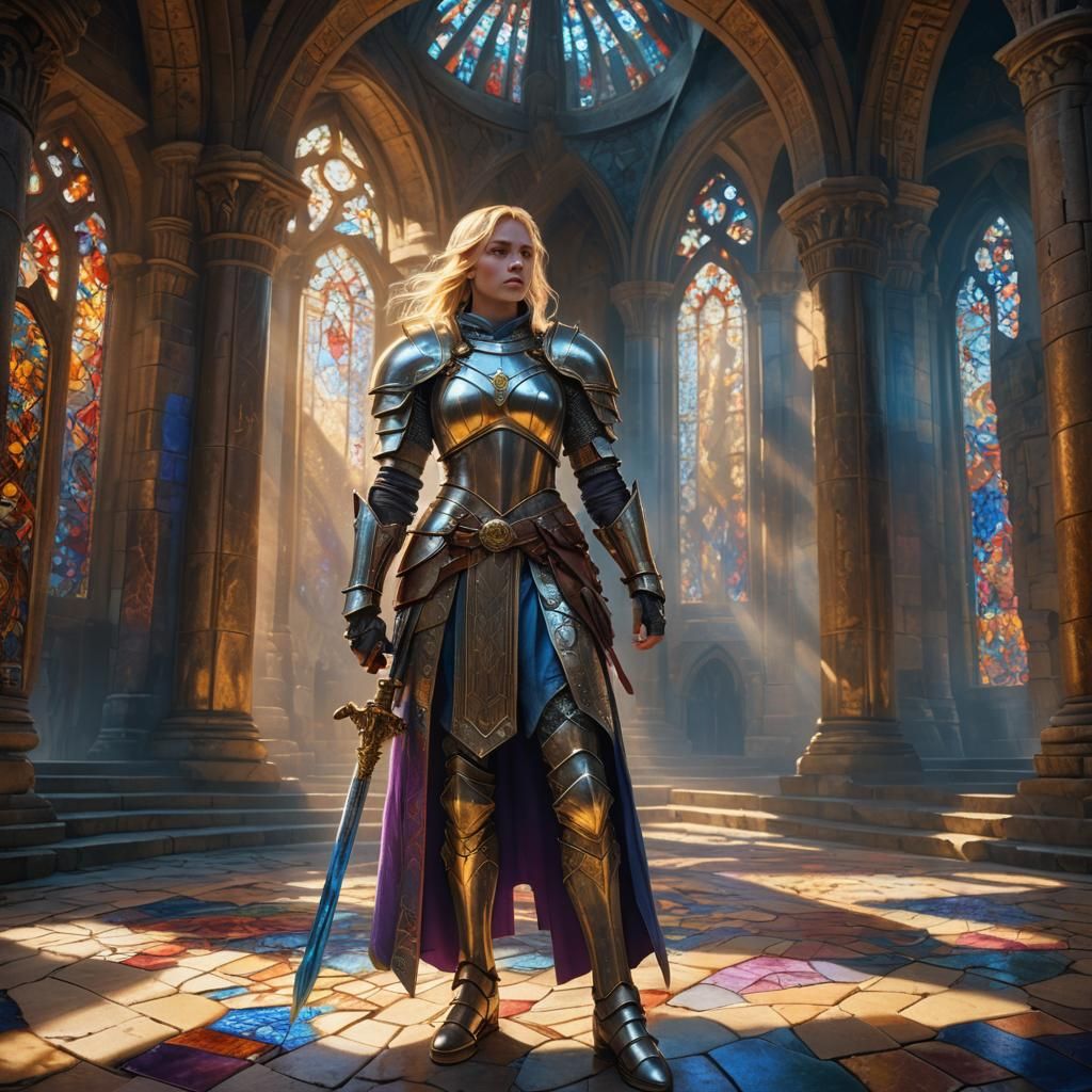 Mystical Cleric in Ancient Temple, Fantasy Concept Art