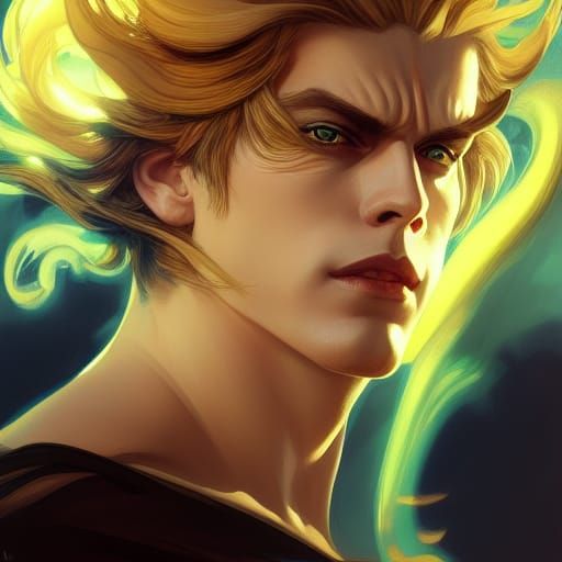 Dio Brando Portrait in Vibrant Triadic Colors