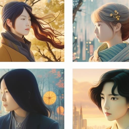 Seasonal Portraits in Vibrant Triadic Colors