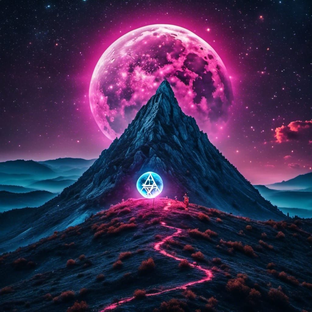 <lora:Night Sparkle:1.0> Scary beautiful Illuminati symbol on the moon