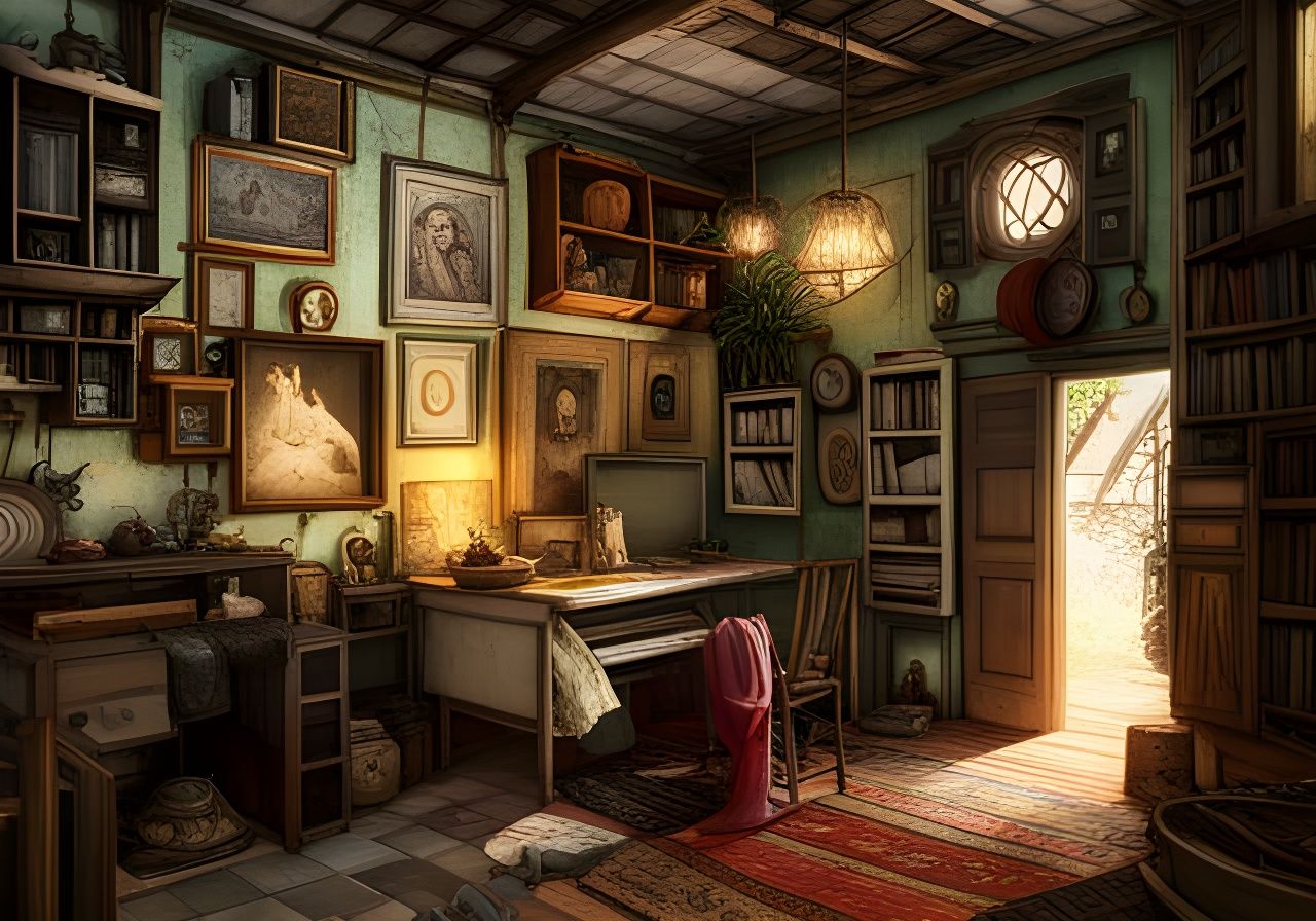 Mexican Cottage Interior: Fantasycore Digital Art