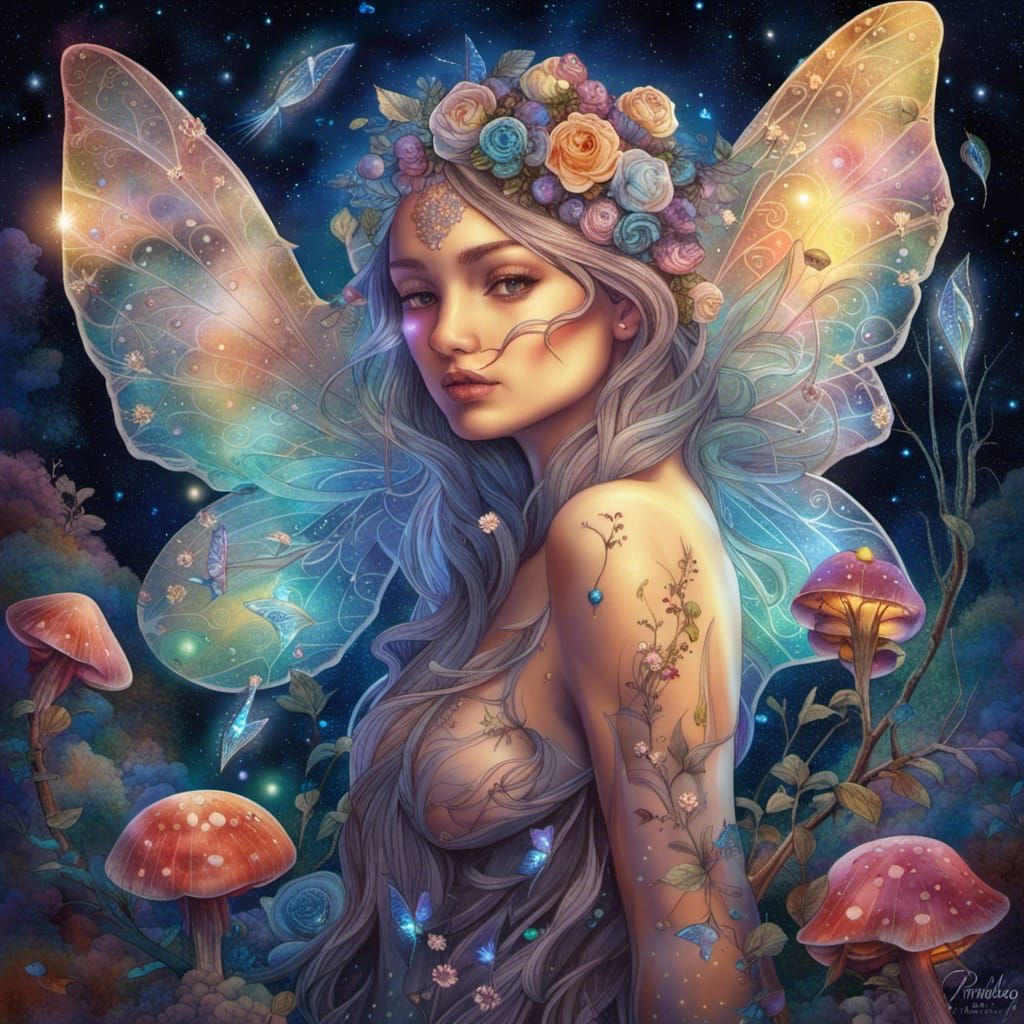 Luminous Fairy in a Cosmic Mushroom Forest