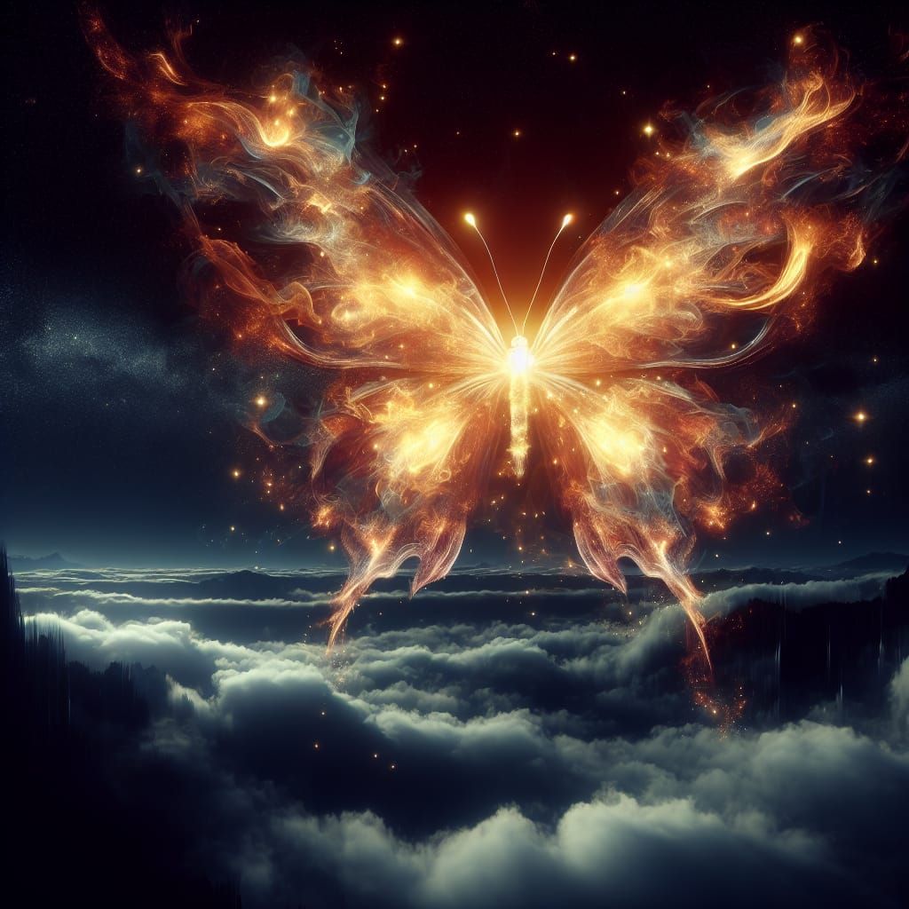 Spectacular Butterfly Ignites Night Sky