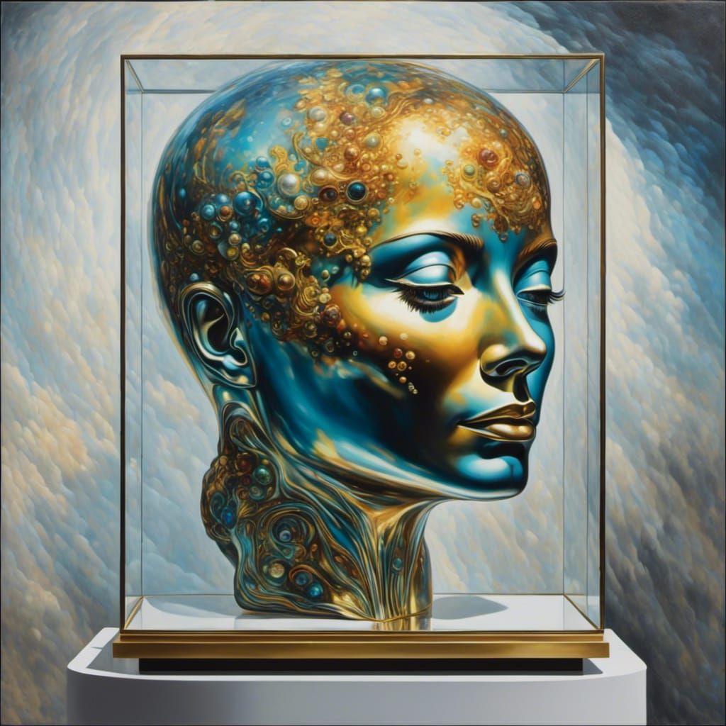 Surreal Portrait of a Goddess on a Pedestal