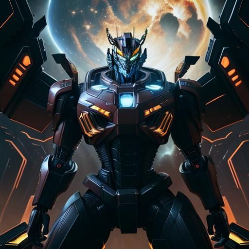 Cyberpunk Transformers: Garfield as Unicron Devours a Galact...