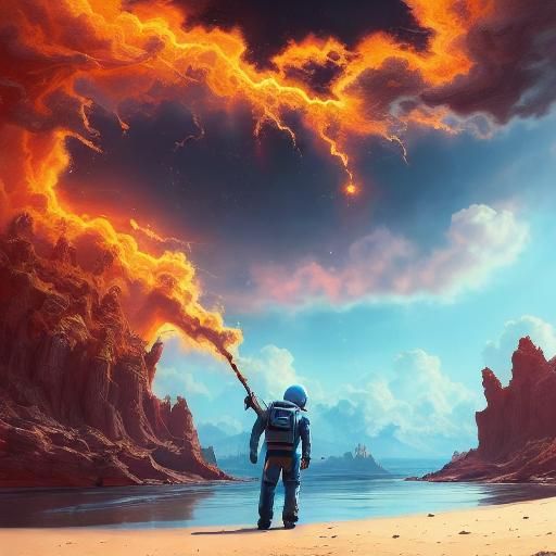 Hyper-Realistic Astronaut in Sci-Fi Spacesuit