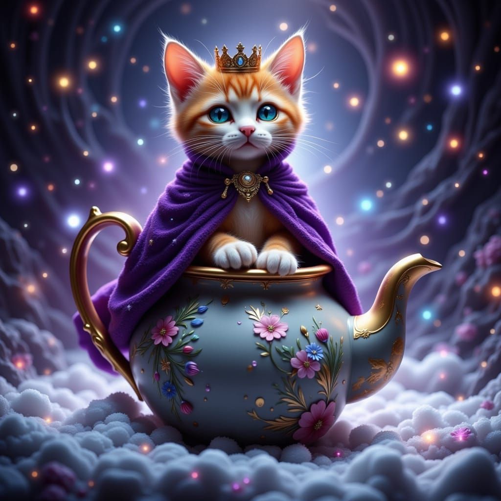 Anthropomorphic Cat in Winter Wonderland