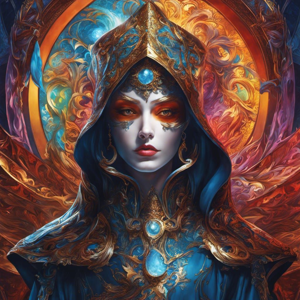 Goddess of Ethereal Beauty in Radiant Iridescent Raiment