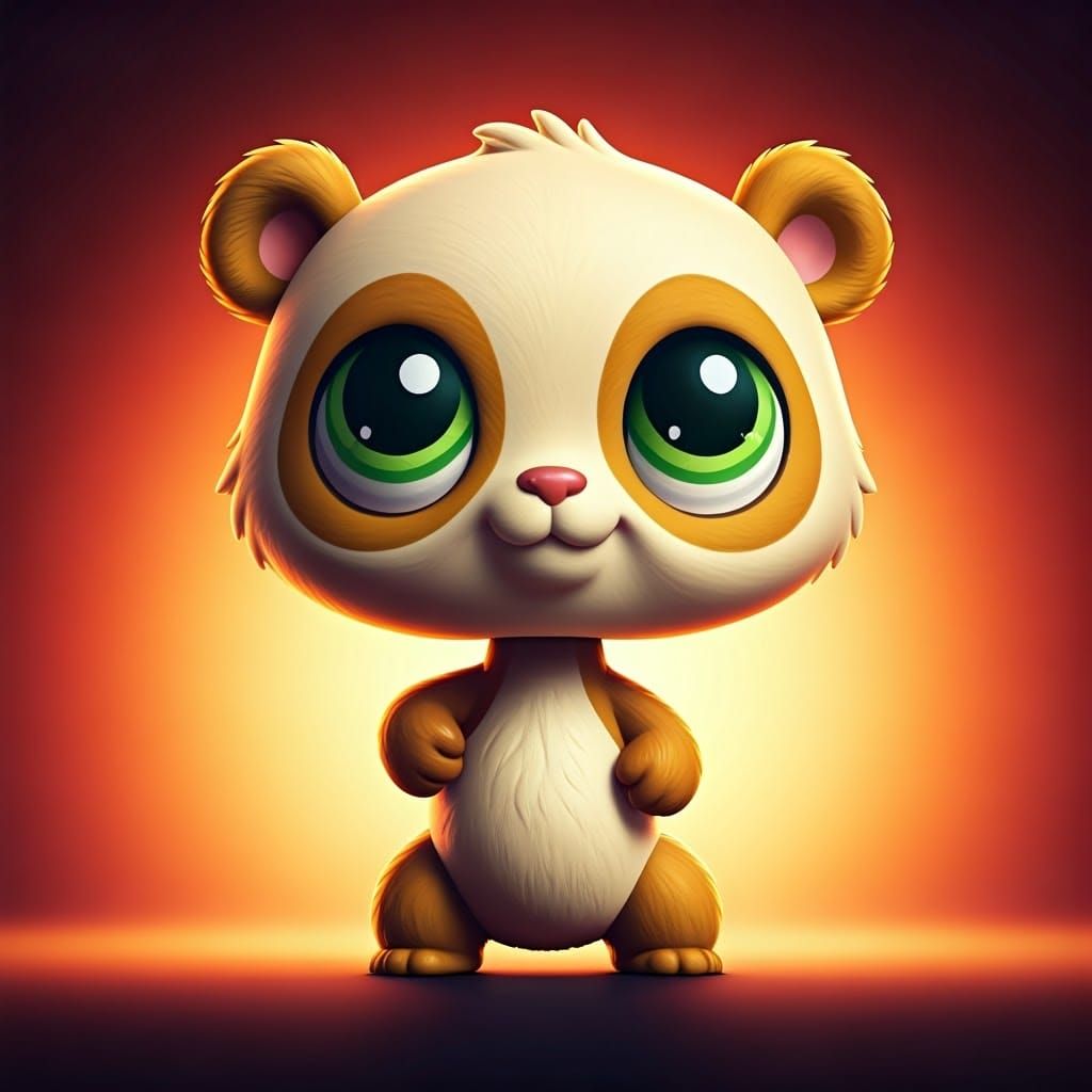 Vibrant Yellow Panda Hero in Radiant Gradient Background