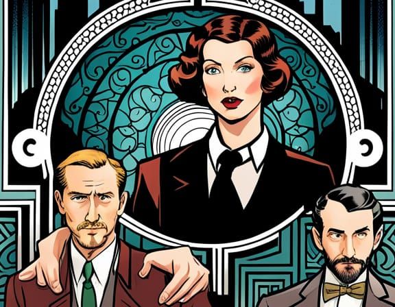 Art Nouveau Graphic Novel Illustration in Art Deco Style