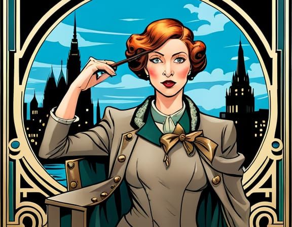 Art Nouveau Graphic Novel Illustration