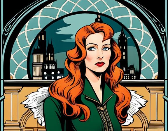 Art Nouveau Graphic Novel Illustration