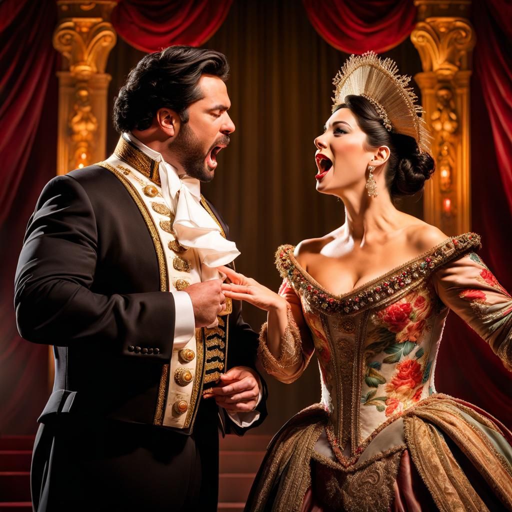 Elegant Opera Scene with Soprano and Tenor