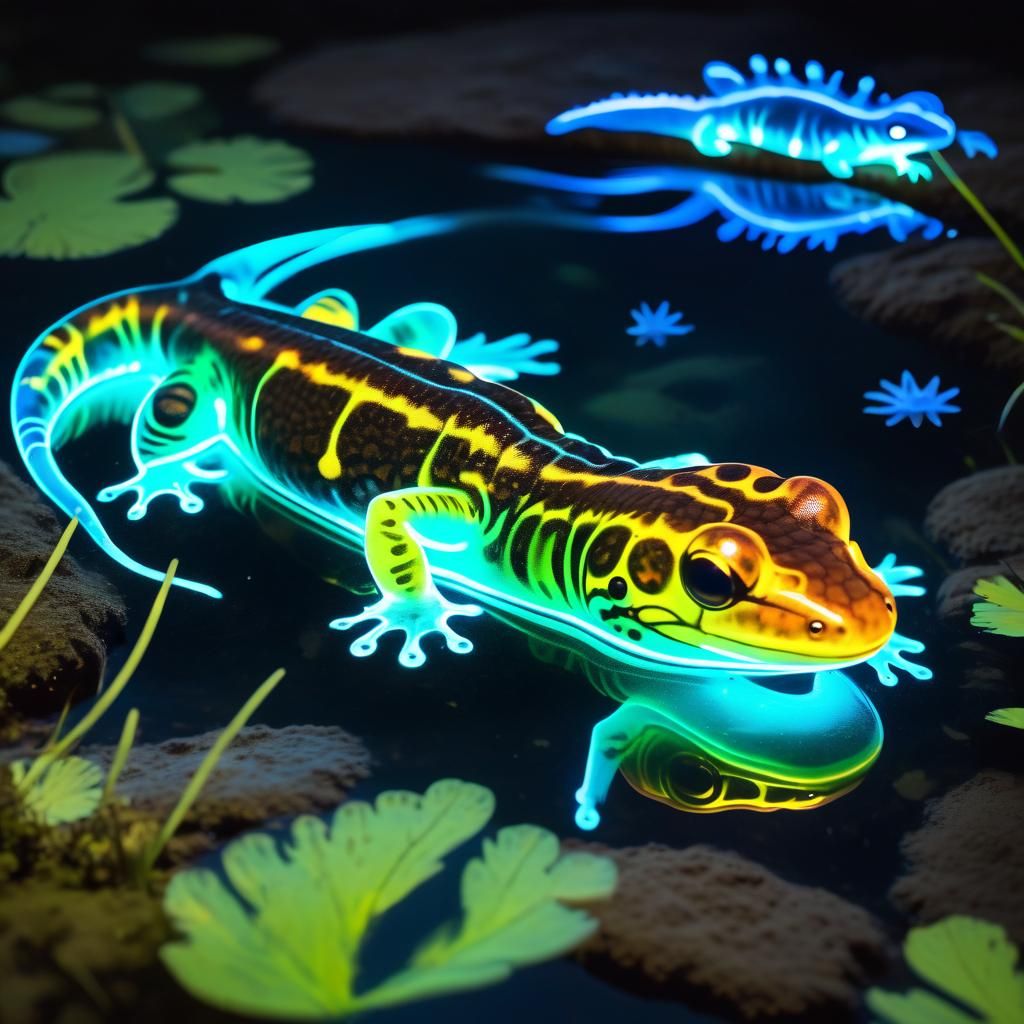 Bio Art Experimentation in Bioluminescent Pond