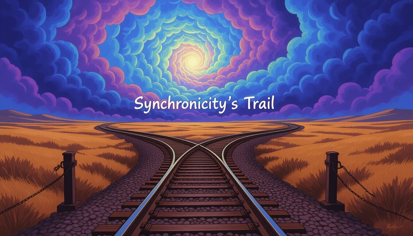 Mystical Pathway with Forked Rails in Surreal Style