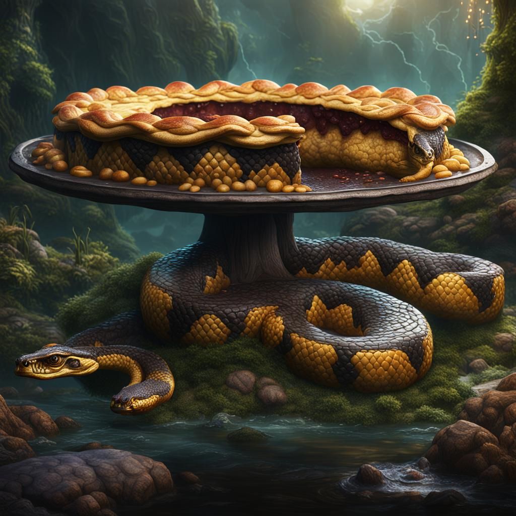 Surreal Anaconda Pie in a World of Fantastical Wonder