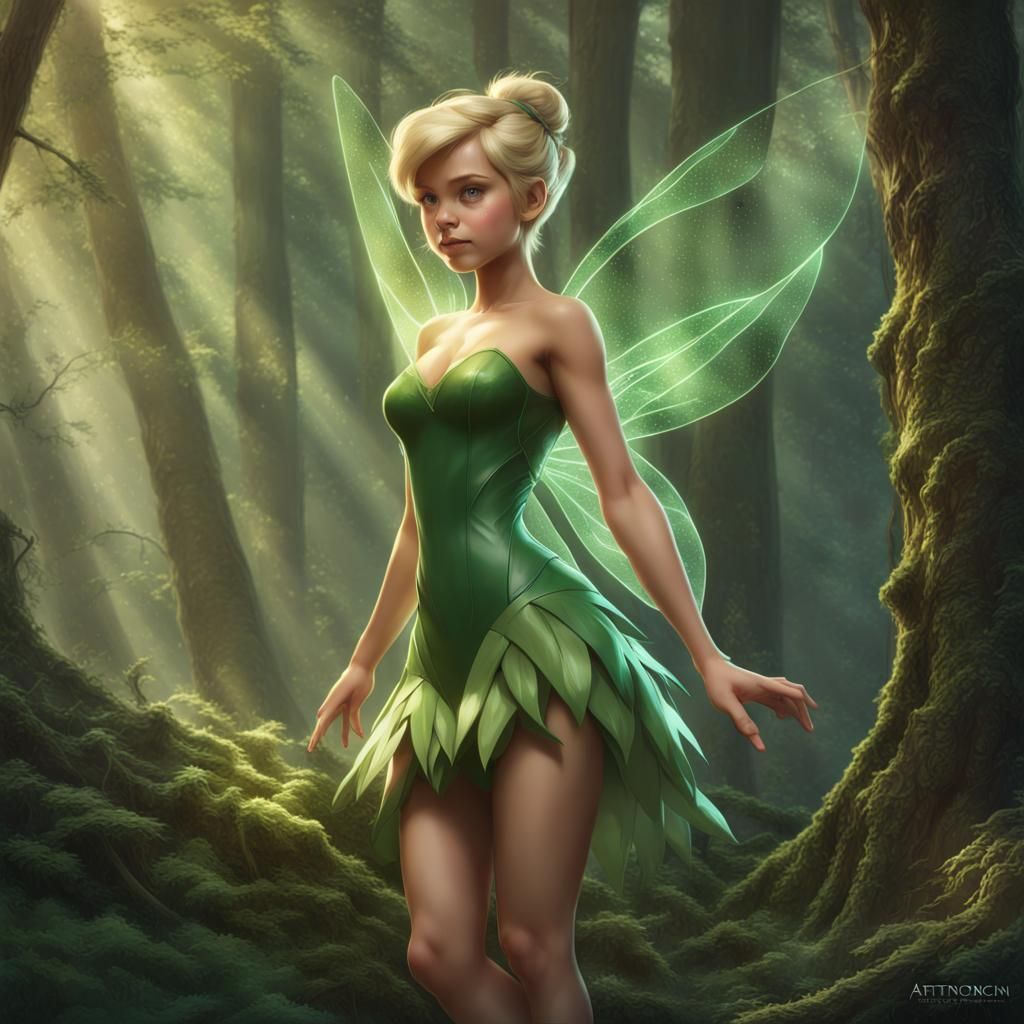 Pixie Goddess in Emerald Elegance