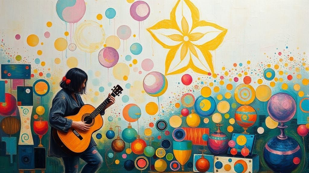 Vibrant Grandma's Flower Market as Expressionist Oil Paintin...