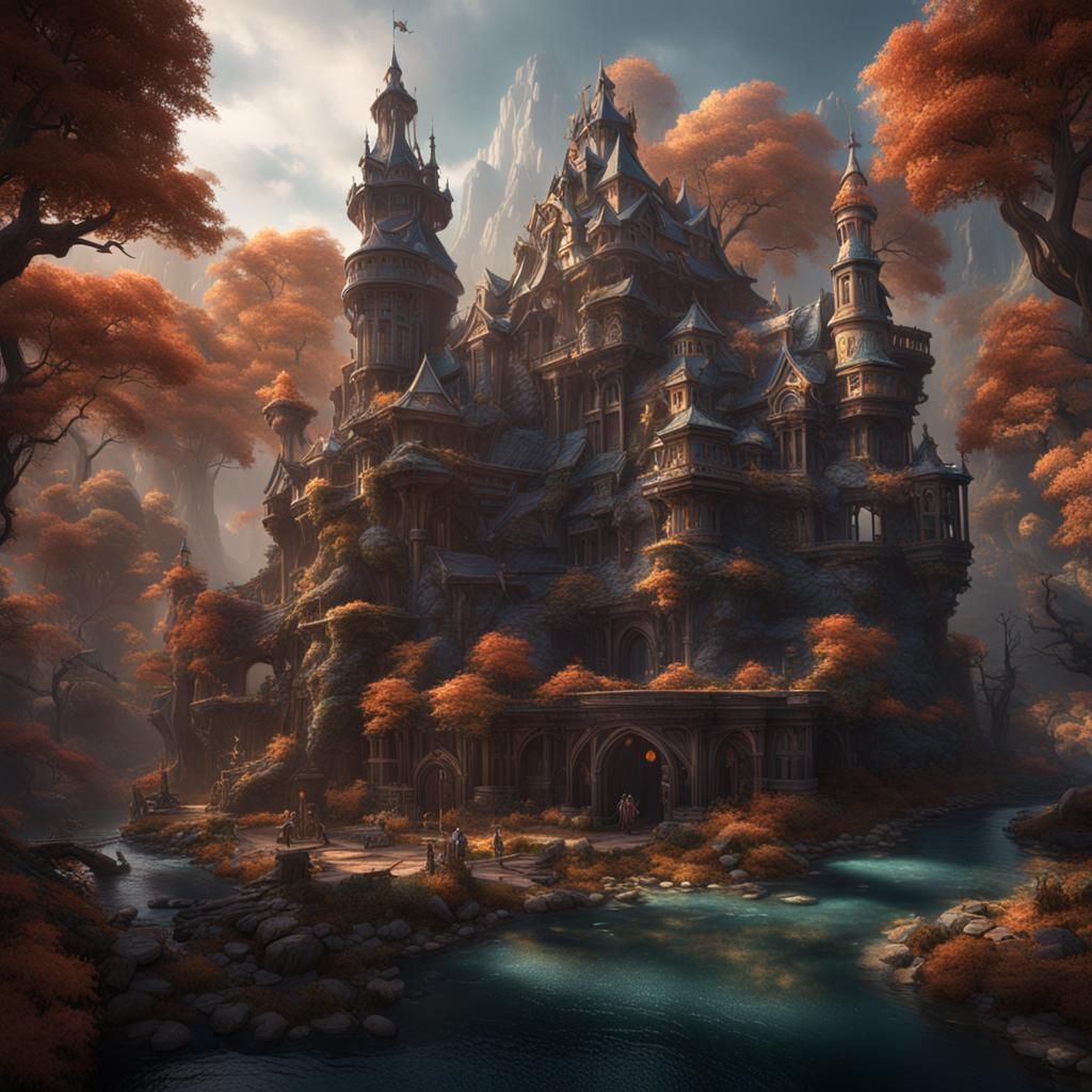 Ethereal Castle Amidst Whispers of the Forest