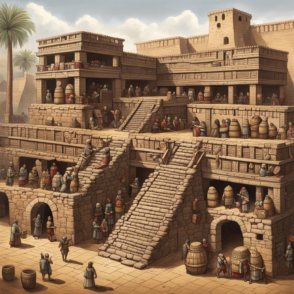 Ancient Aztec Barracks Depicted in a Medieval Setting