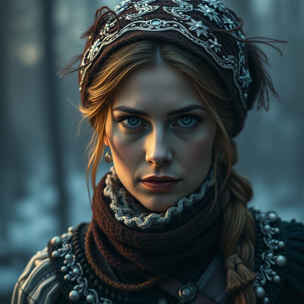 Finnish Servant Woman in Opulent Noble Setting