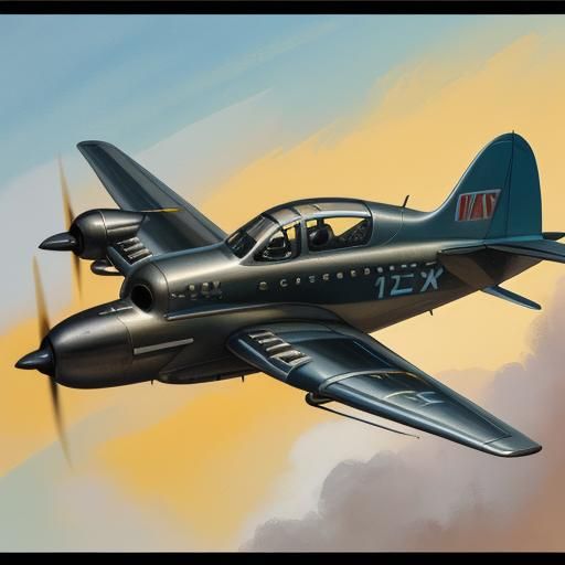 Epic Art Deco Aircraft in Flight